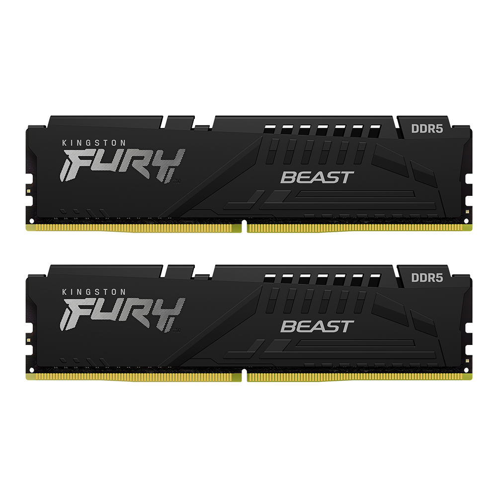16GB (8GBx2) DDR5 5600MHz RAM (หน่วยความจำ) KINGSTON FURY BEAST DDR5 (BLACK) (KF556C40BBK2-16)