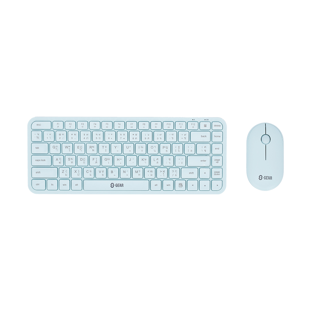 WIRELESS KEYBOARD & MOUSE (คีย์บอร์ดและเมาส์ไร้สาย) S-GEAR WIRELESS MOUSE & KEYBOARD SUPER THIN MINT (MK-M411-MI)