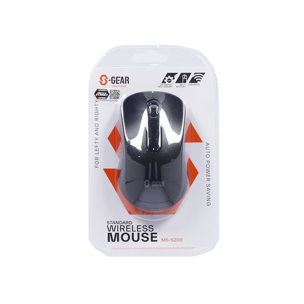 WIRELESS MOUSE (เมาส์ไร้สาย) S-GEAR STANDARD WIRELESS MOUSE (MS-S200)