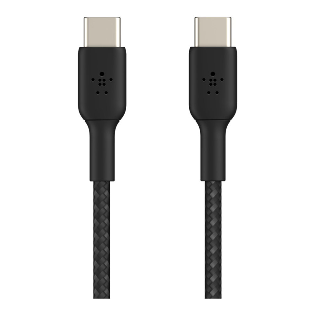 CHARGER CABLE (สายชาร์จ) BELKIN BRAIDED USB-C TO USB-C 1 METER (CAB004BT1MBK) (BLACK)