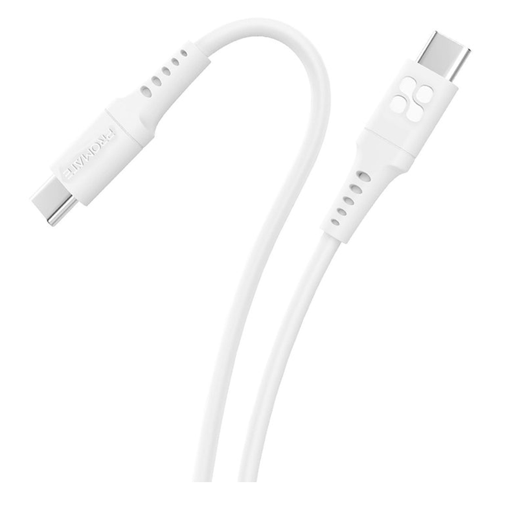CHARGER CABLE (สายชาร์จ) PROMATE USB-C TO USB-C 1.2 METER (POWERLINK-CC120) (WHITE)