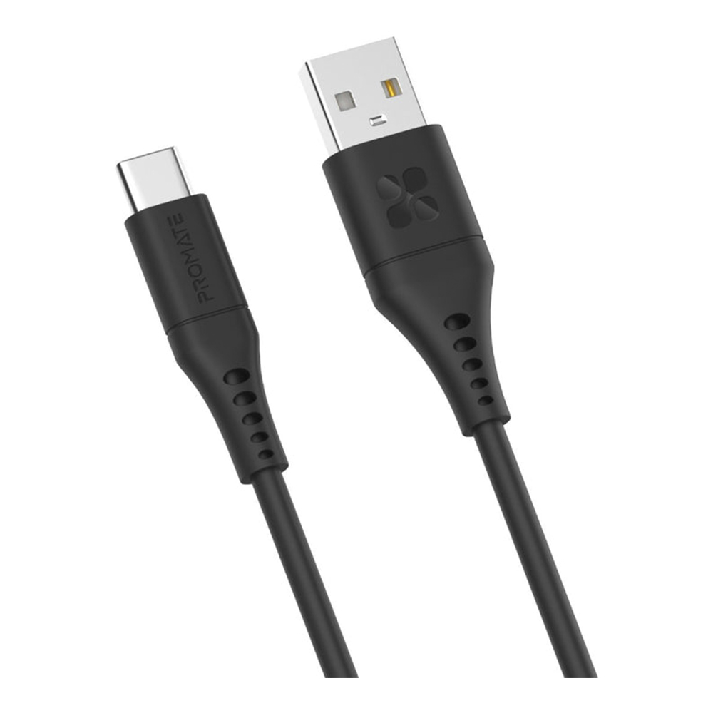 CHARGER CABLE (สายชาร์จ) PROMATE USB-A TO USB-C 2 METER (POWERLINK-AC200) (BLACK)