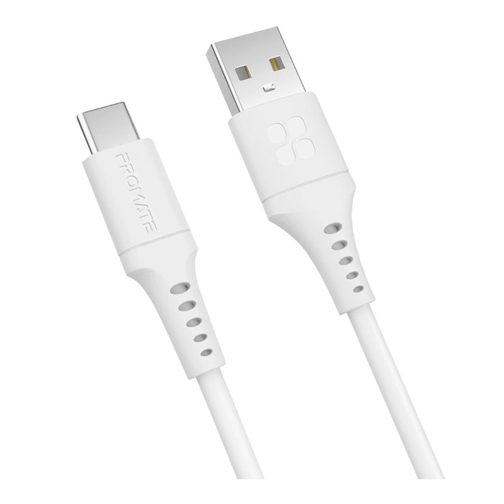 CHARGER CABLE (สายชาร์จ) PROMATE USB-A TO USB-C 1.2 METER (POWERLINK-AC120) (WHITE)