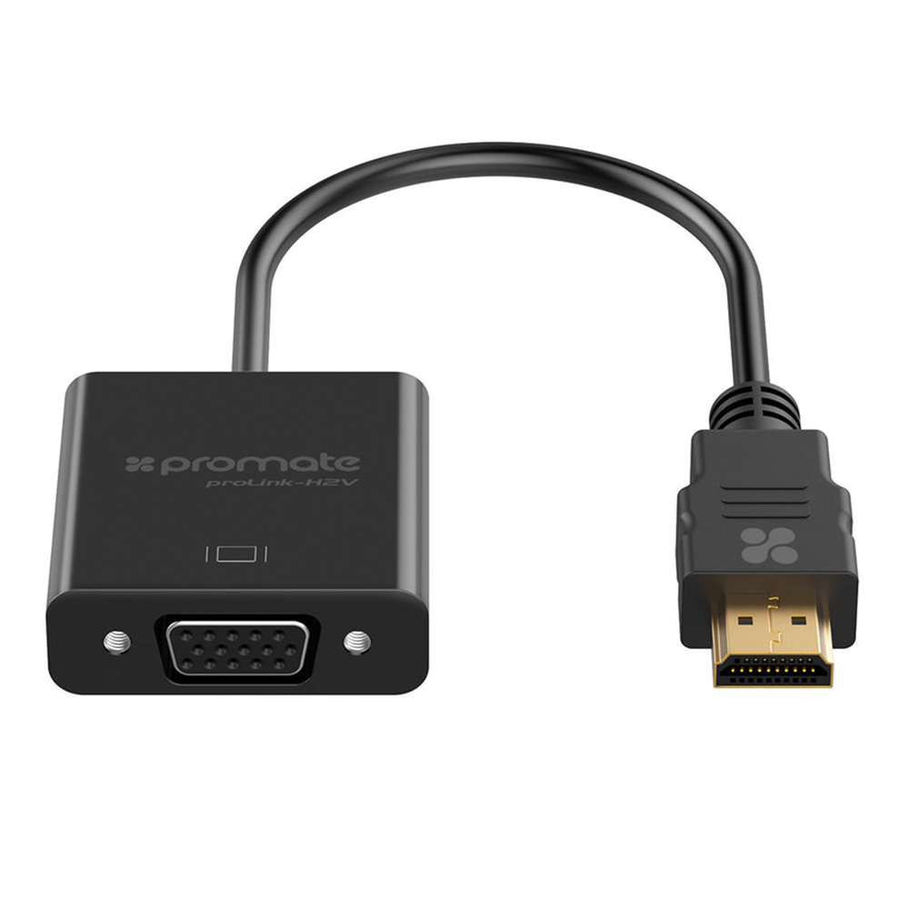 ADAPTER/CONVERTER (อุปกรณ์แปลงสัญญาณ) PROMATE HDMI TO VGA 1080P PROLINK-H2V (BLACK)