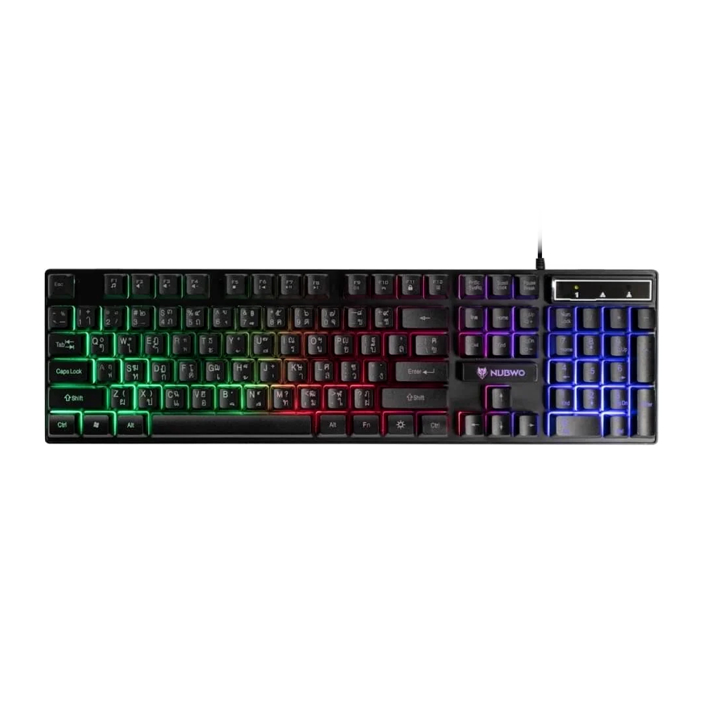 KEYBOARD (คีย์บอร์ด) NUBWO NK-41 ZENITH (RUBBER DOME) (RAINBOW LED) (EN/TH)