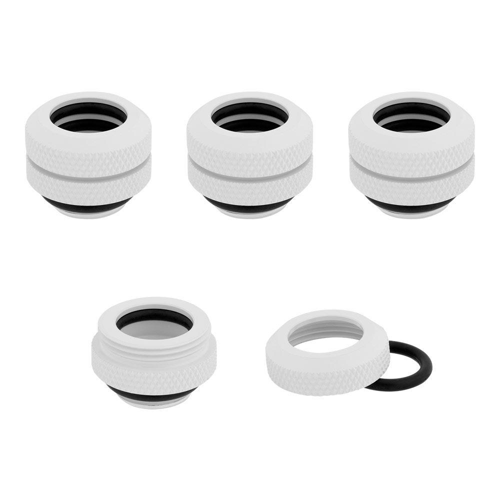 FITTING (อุปกรณ์ประกอบชุดน้ำ) CORSAIR XF HARDLINE 12MM WHITE CX-9052006-WW FOUR PACK