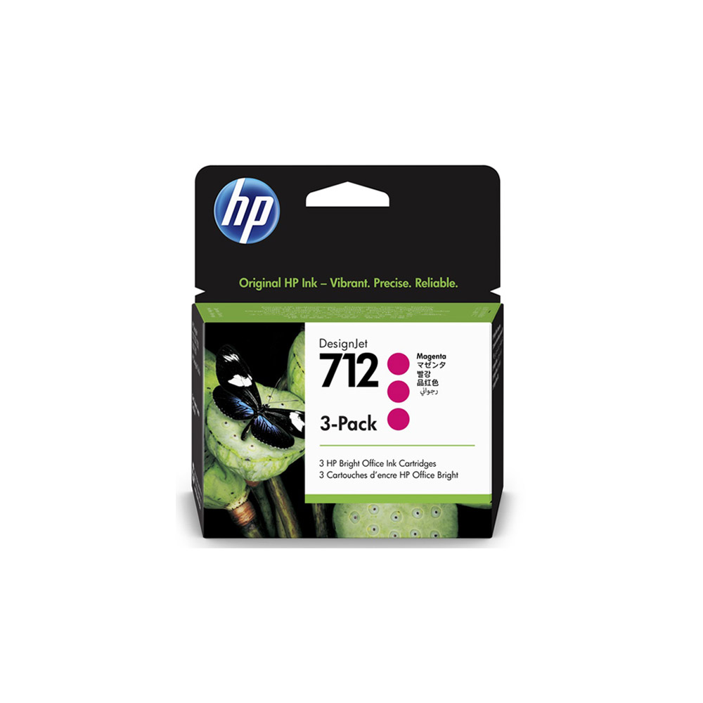 INK CARTRIDGE (ตลับหมึกสำหรับเครื่องพิมพ์) HP712 (3ED78A) (MAGENTA) 3-PACK