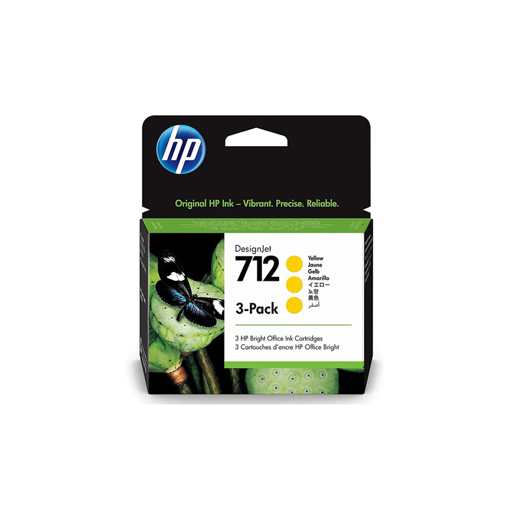INK CARTRIDGE (ตลับหมึกสำหรับเครื่องพิมพ์) HP712 (3ED79A) (YELLOW) 3-PACK
