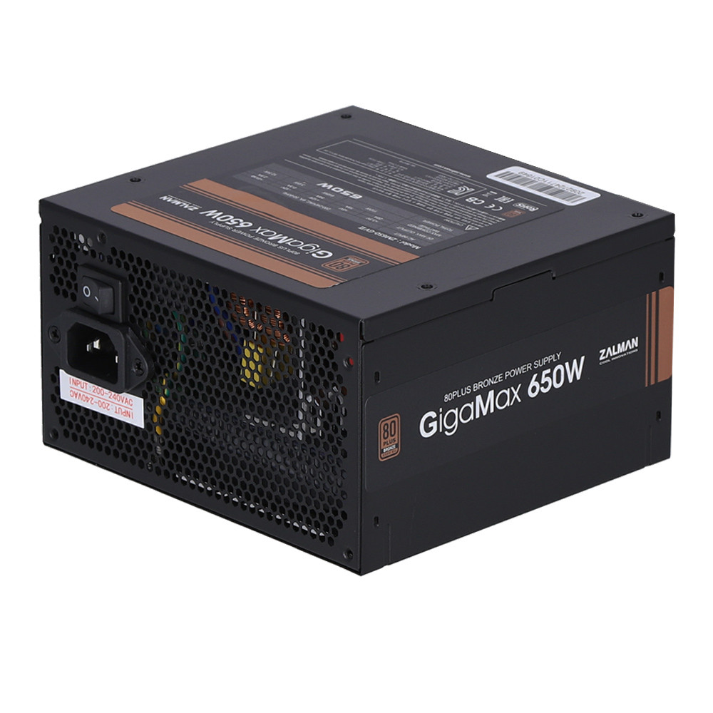 POWER SUPPLY (อุปกรณ์จ่ายไฟ) ZALMAN GIGAMAX 650W - 650W 80 PLUS BRONZE BLACK ATX (ZM650-GVII)
