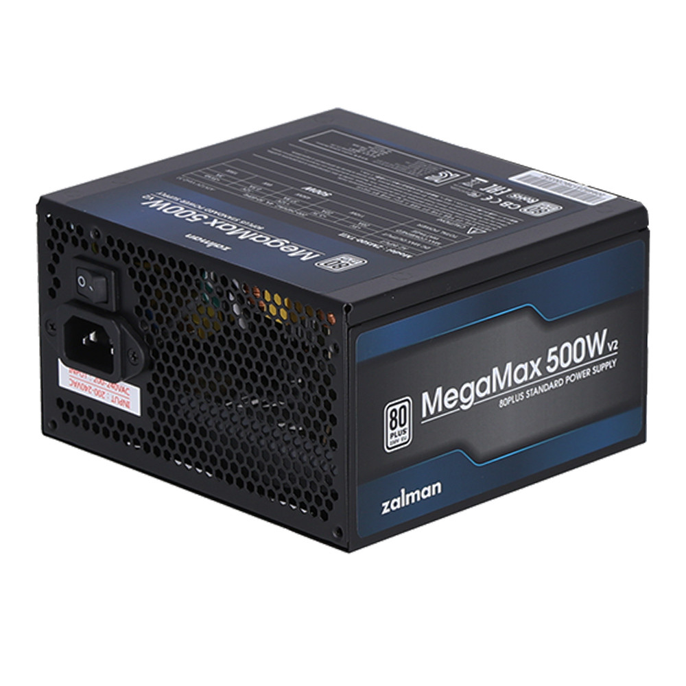 POWER SUPPLY (อุปกรณ์จ่ายไฟ) ZALMAN MEGAMAX 500W V2 - 500W 80 PLUS BLACK ATX (ZM500-TXII)