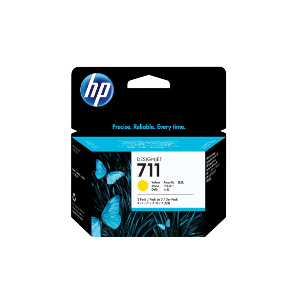 INK CARTRIDGE (ตลับหมึกสำหรับเครื่องพิมพ์) HP711 (CZ136A) (YELLOW ) 3-PACK