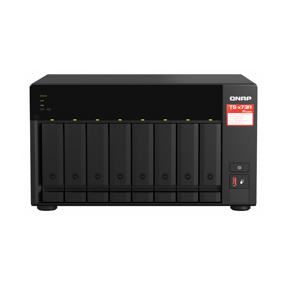 NAS (อุปกรณ์จัดเก็บข้อมูลบนเครือข่าย) QNAP TS-873A-8G 8-BAY AMD RYZEN EMBEDDED V1500B 8GB DDR4