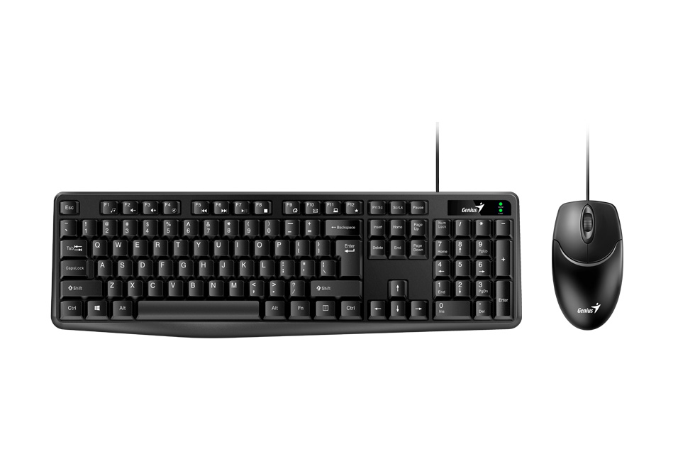 KEYBOARD & MOUSE (คีย์บอร์ดและเมาส์) GENIUS COMBO SET KM-170 (EN/TH) (BLACK)