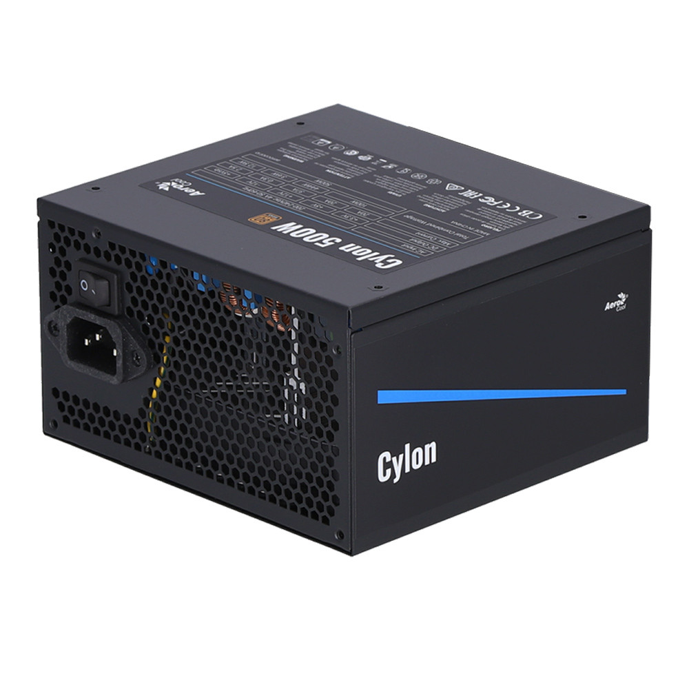 POWER SUPPLY (อุปกรณ์จ่ายไฟ) AEROCOOL CYLON 500W 80 PLUS BRONZE BLACK ATX