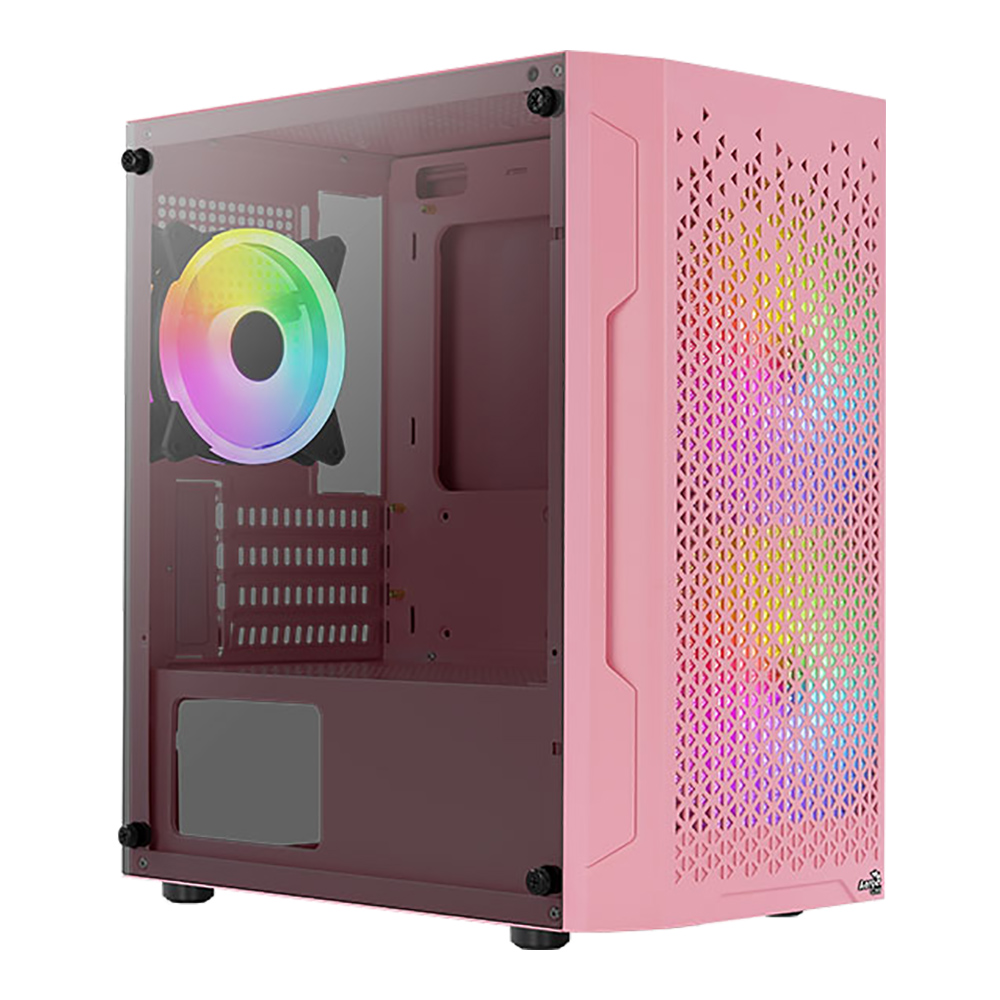 CASE (เคส) AEROCOOL TRINITY MINI PINK (TRINITY MINI-G-BK-V3) (MICRO-ATX)