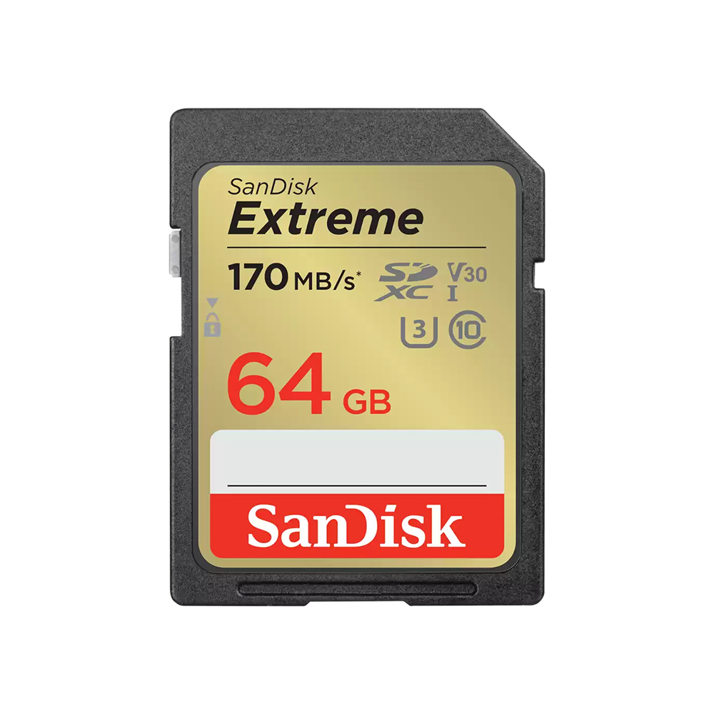 64 GB SD CARD (เอสดีการ์ด) SANDISK EXTREME SD UHS-I CARD (SDSDXV2-064G-GNCIN)