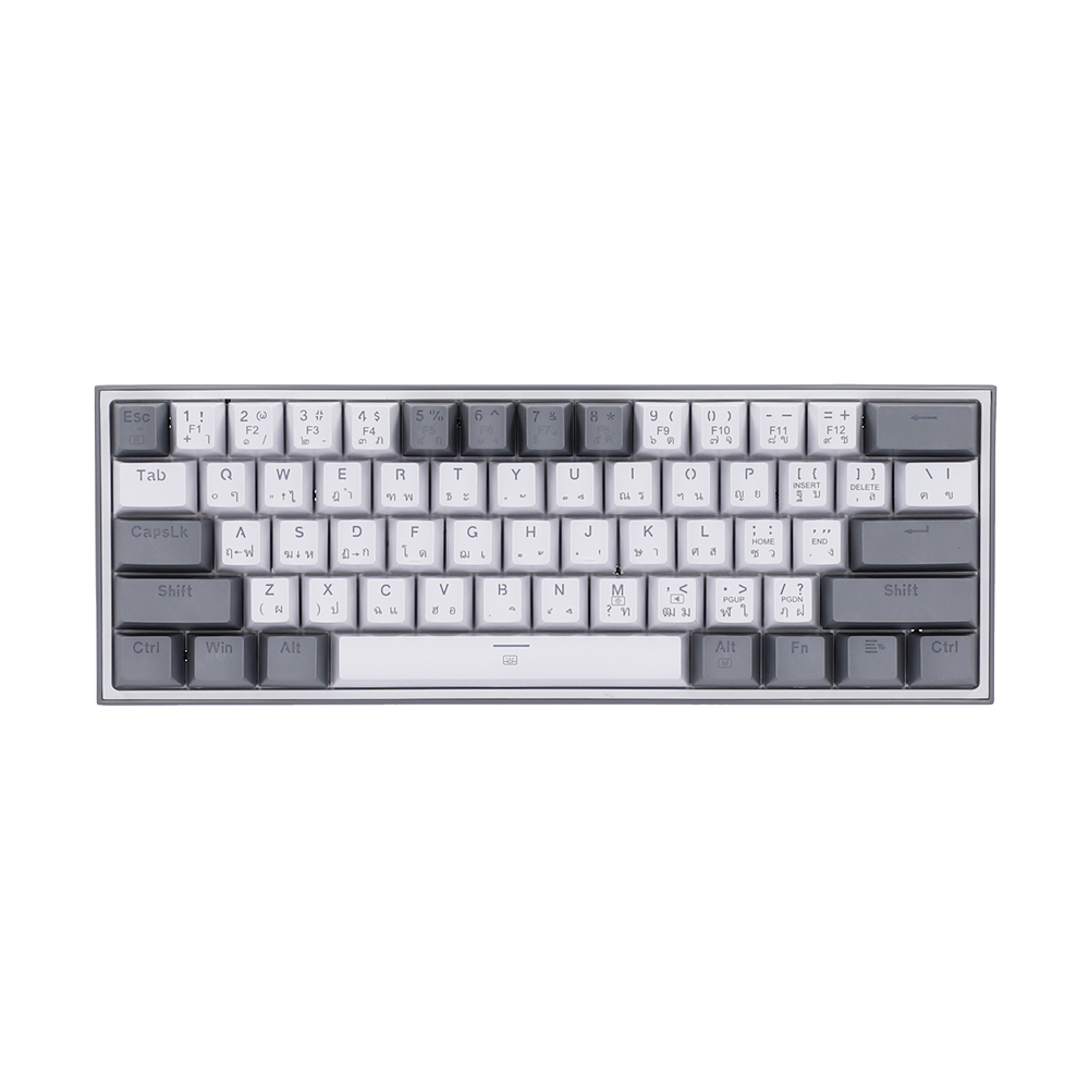 KEYBOARD (คีย์บอร์ด) REDRAGON K617 FIZZ (WHITE & GREY) (BLUE SWITCH - RGB LED - EN/TH)