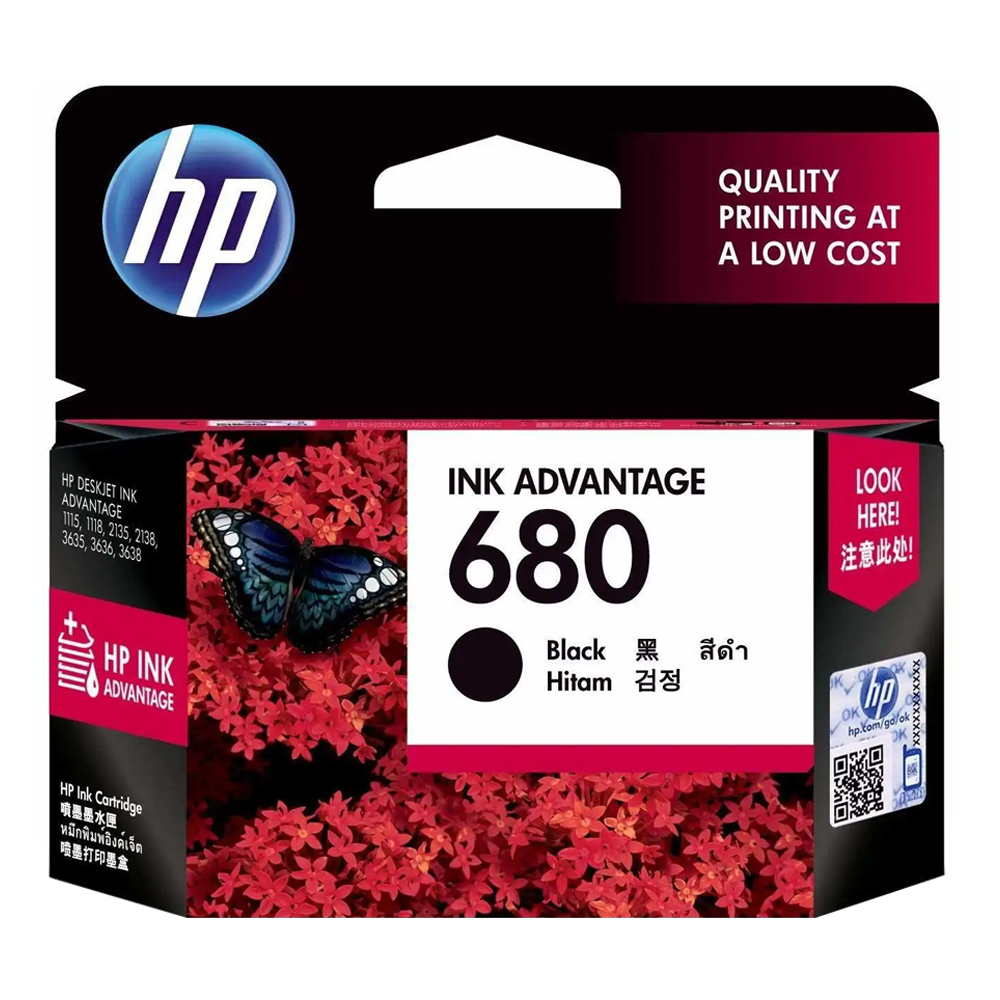 INK (หมึกสำหรับเครื่องพิมพ์) HP 680 BLACK (F6V27AA)