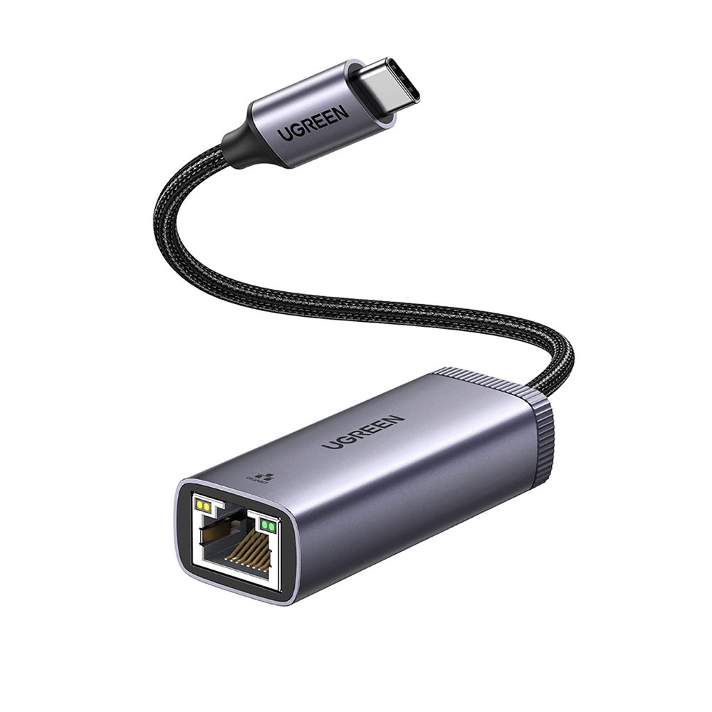 USB TO ETHERNET ADAPTER (อุปกรณ์แปลงสัญญาณ) UGREEN TYPE-C TO LAN GIGABIT [100/1000] ALUMINUM GRAY (40322)