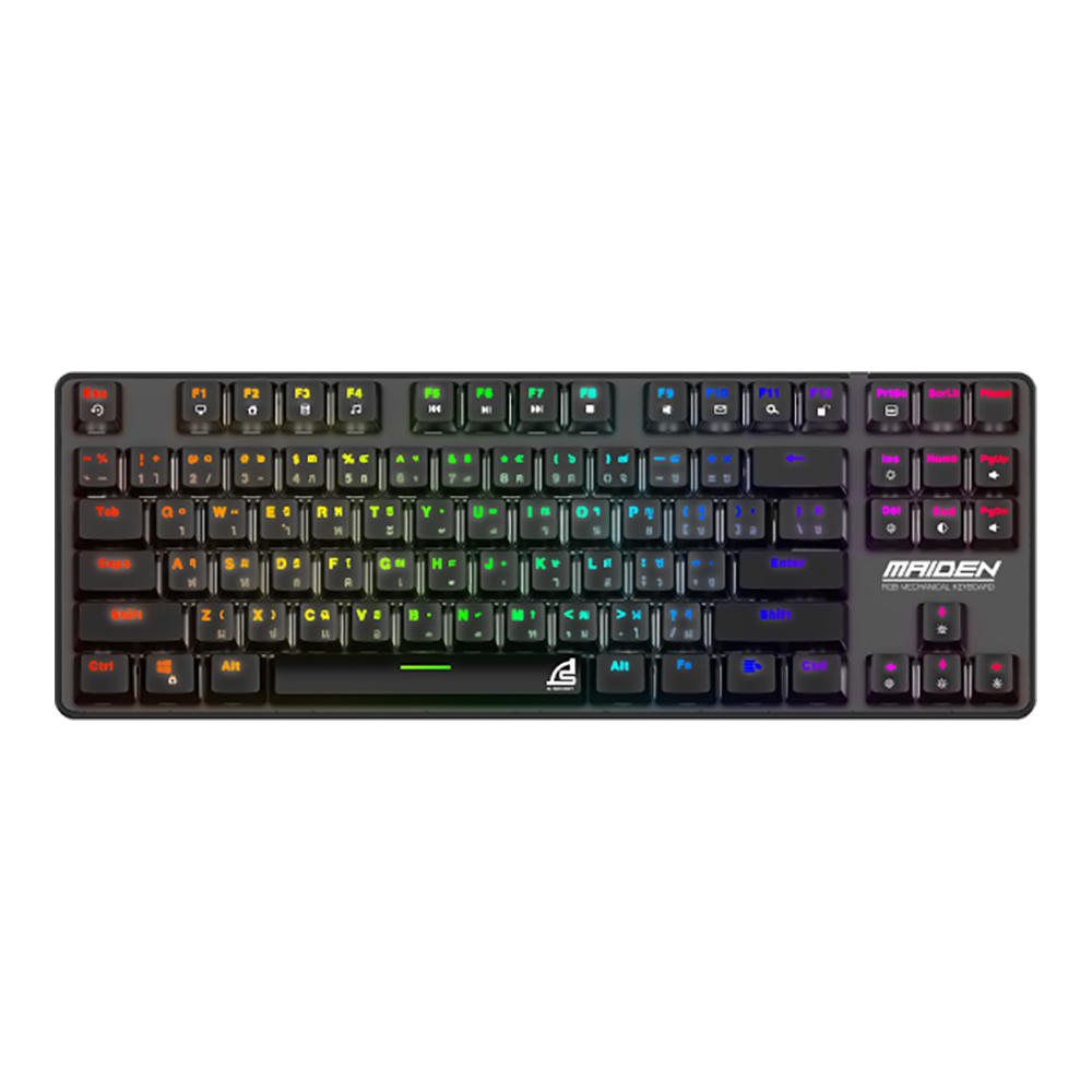 KEYBOARD (คีย์บอร์ด) SIGNO E-SPORT KB-761 MAIDEN (BLACK) (RED OPTICAL SWITCH - RGB - EN/TH)