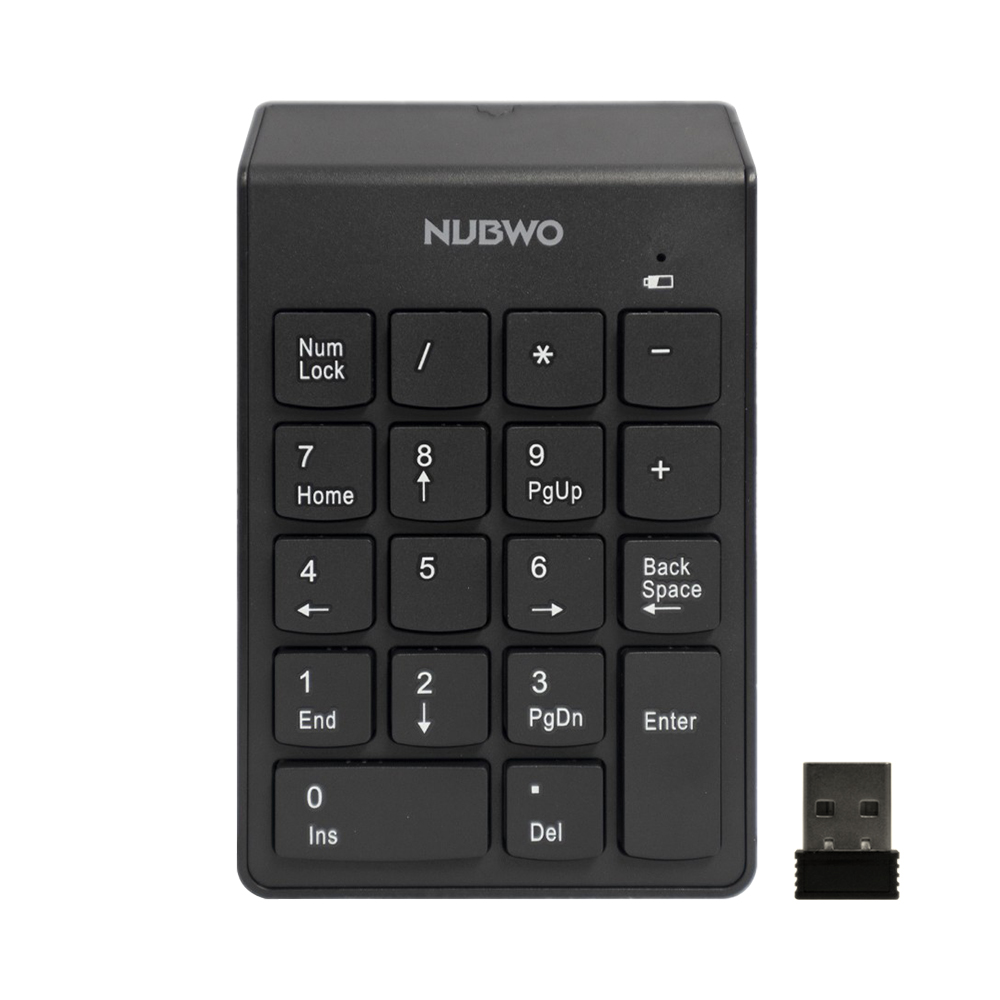 WIRELESS NUMPAD (นัมแพดไร้สาย) NUBWO NKB105 (BLACK) - 18 KEYS NUMERIC KEYPAD