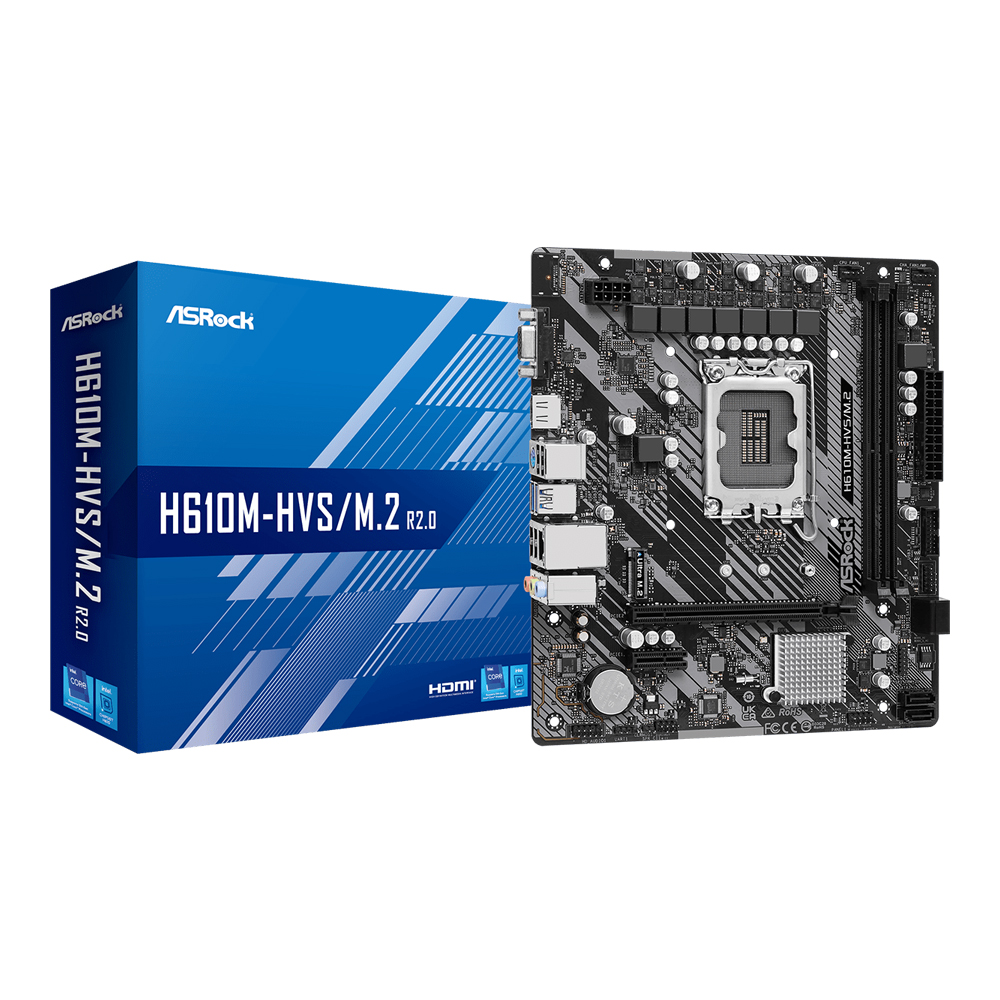 MAINBOARD (เมนบอร์ด) ASROCK H610M-HVS/M.2 R2.0 - INTEL SOCKET 1700 DDR4 MICRO-ATX