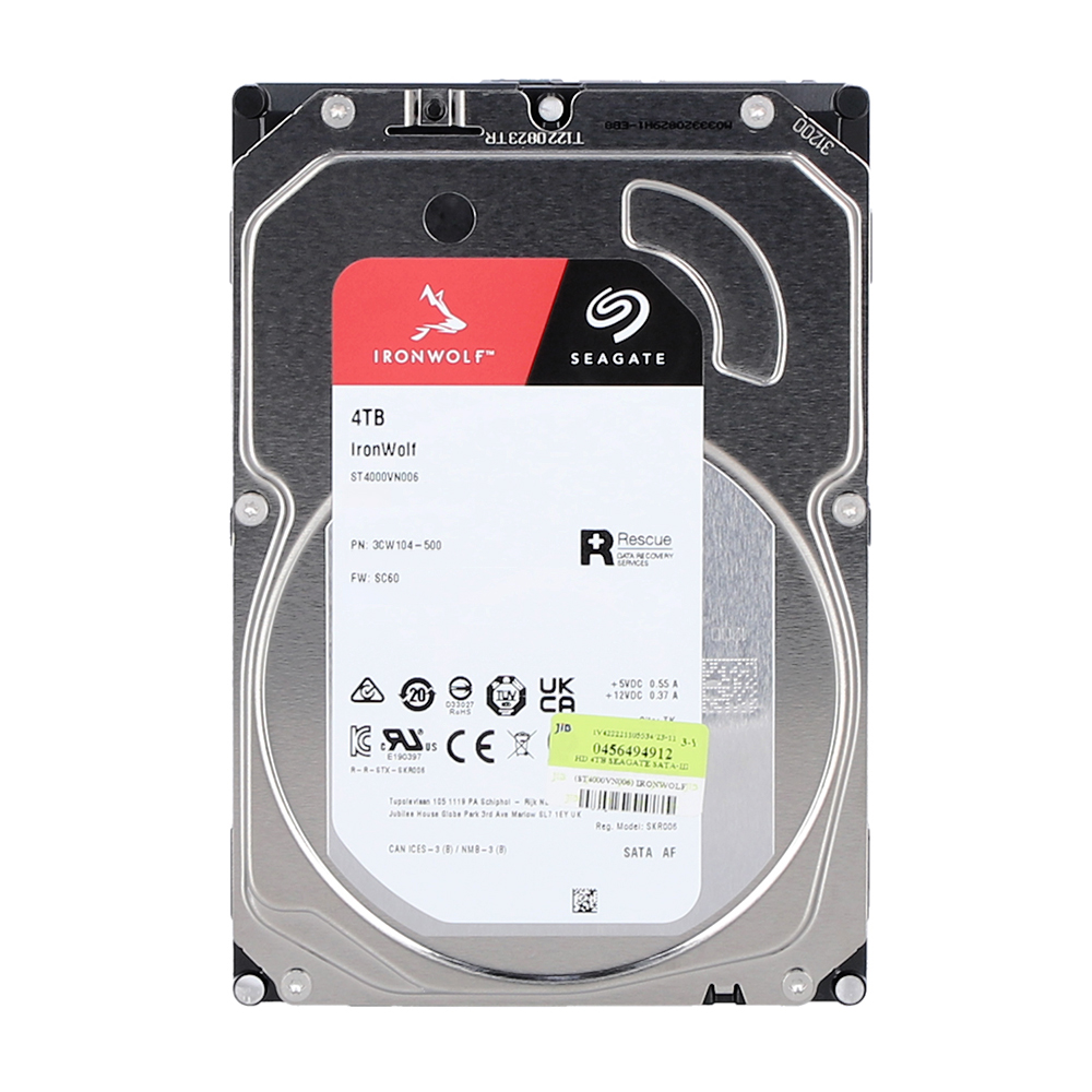 4 TB 3.5 INCH HDD (ฮาร์ดดิสก์ 3.5 นิ้ว) SEAGATE IRONWOLF - 5400RPM SATA3 (ST4000VN006)