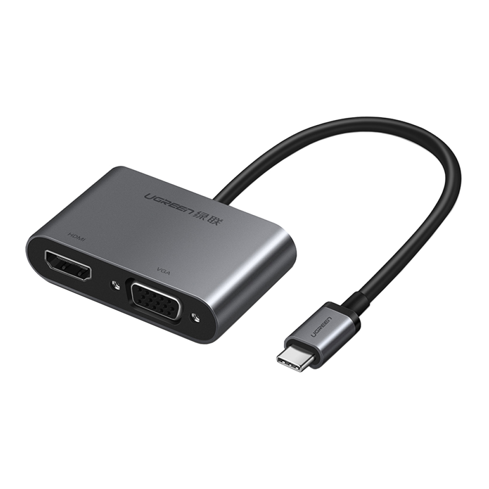 ADAPTER/CONVERTER (อุปกรณ์แปลงสัญญาณ) UGREEN 50505T 4 IN 1 USB-C TO HDMI/VGA/USB3.0/PD PORT