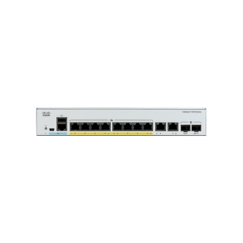 SWITCH (สวิตซ์) CISCO CATAlYST 1000 8 PORT GE EXT PS 2x1G SFP (C1000-8T-E-2G-L)