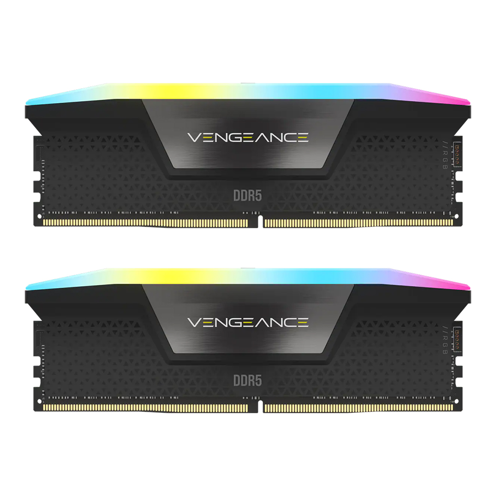 64GB (32GBx2) DDR5 5600MHz RAM (หน่วยความจำ) CORSAIR VENGEANCE RGB DDR5 FOR AMD (BLACK) (CMH64GX5M2B5600Z40K)