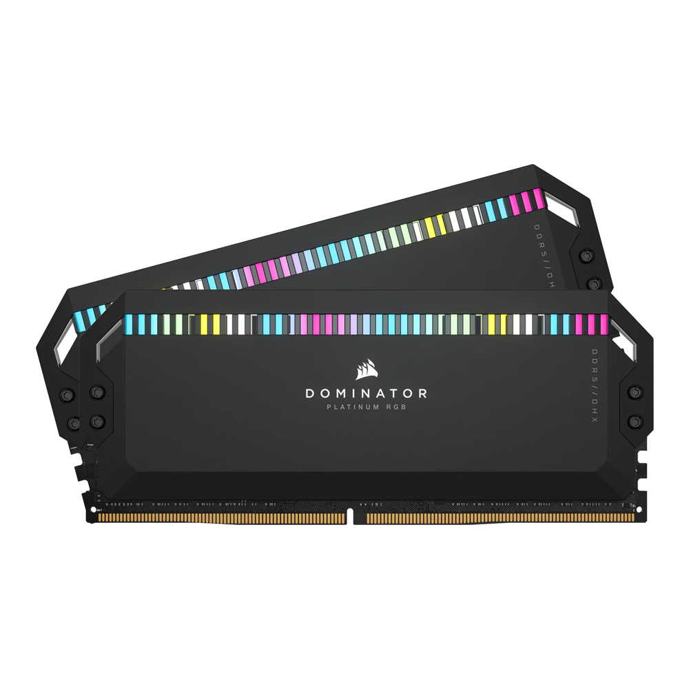 64GB (32GBx2) DDR5 5600MHz RAM (หน่วยความจำ) CORSAIR DOMINATOR PLATINUM RGB DDR5 (BLACK) (CMT64GX5M2X5600C40)
