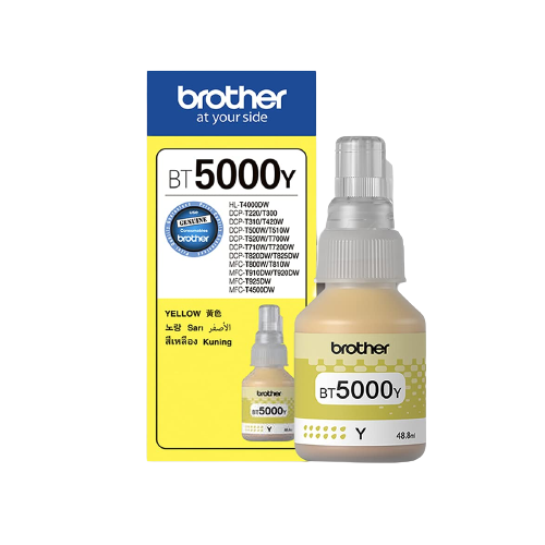 INK REFILL BROTHER (หมึกสำหรับเครื่องพิมพ์) BT-5000Y FOR DCP-T300/T500W (YELLOW)