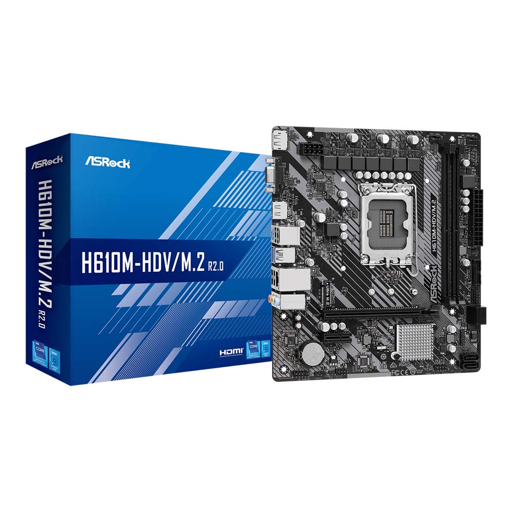 MAINBOARD (เมนบอร์ด) ASROCK H610M-HDV/M.2 R2.0 - INTEL SOCKET 1700 DDR4 MICRO-ATX