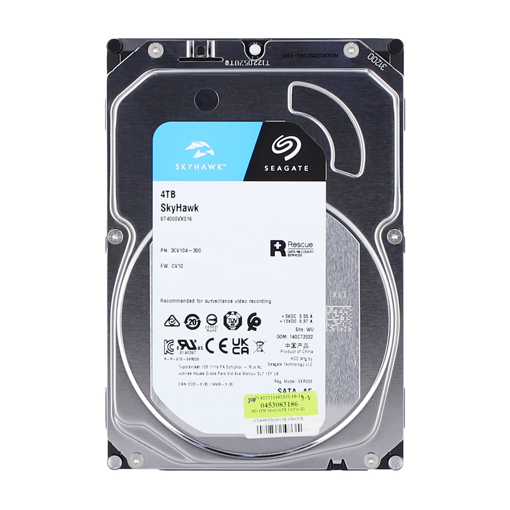 4 TB 3.5 INCH HDD (ฮาร์ดดิสก์ 3.5 นิ้ว) SEAGATE SKYHAWK - SATA3 (ST4000VX016)