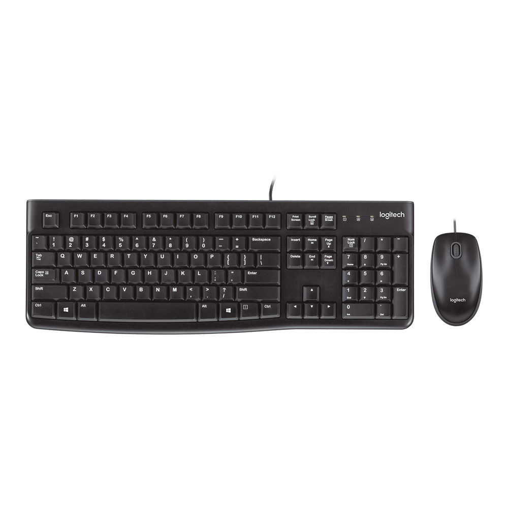 KEYBOARD & MOUSE (คีย์บอร์ดและเมาส์) LOGITECH MK120 CORDED KEYBOARD AND MOUSE COMBO (BLACK) (EN/TH)