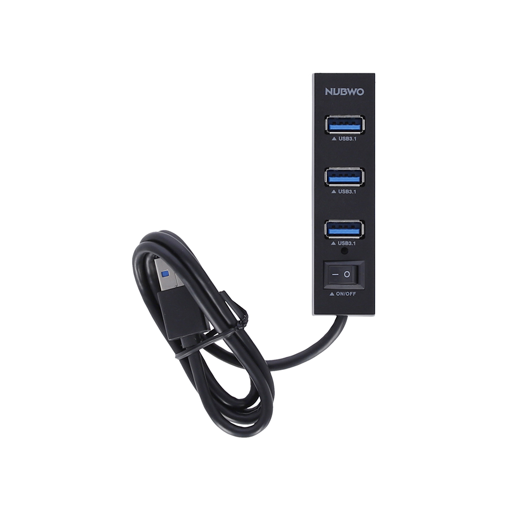 USB HUB (ยูเอสบีฮับ) NUBWO 4 PORT USB 3.1 NH-85 (BLACK)
