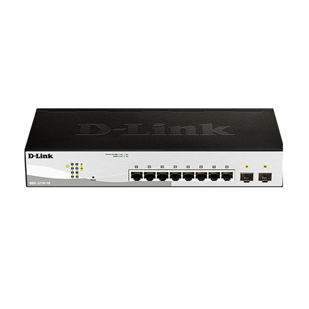 SWITCH (สวิตซ์) D-LINK 10 PORT GIGABIT SMART MANAGED SWITCH WITH 2 PORT GIGABIT UPLINKS (DGS-1210-10)