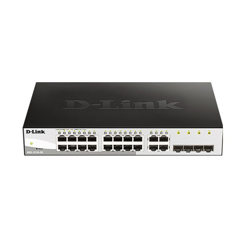 SWITCH (สวิตซ์) D-LINK 20 PORT GIGABIT SMART MANAGED SWITCH WITH 4 PORT GIGABIT COMBO UPLINKS (DGS-1210-20)