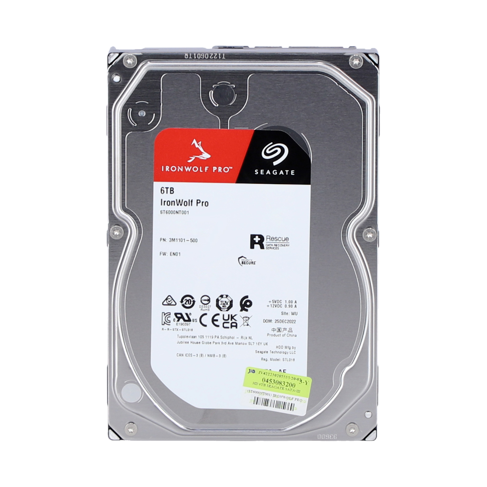 6 TB 3.5 INCH HDD (ฮาร์ดดิสก์ 3.5 นิ้ว) SEAGATE IRONWOLF PRO - 7200RPM SATA3 (ST6000NT001)