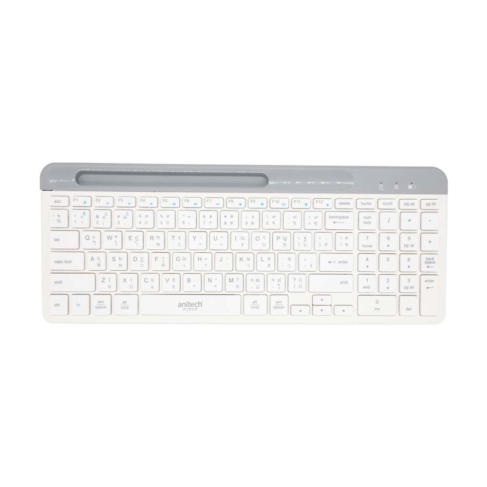 WIRELESS KEYBOARD (คีย์บอร์ดไร้สาย) ANITECH DUAL FUNCTIONS KEYBOARD P505-WH
