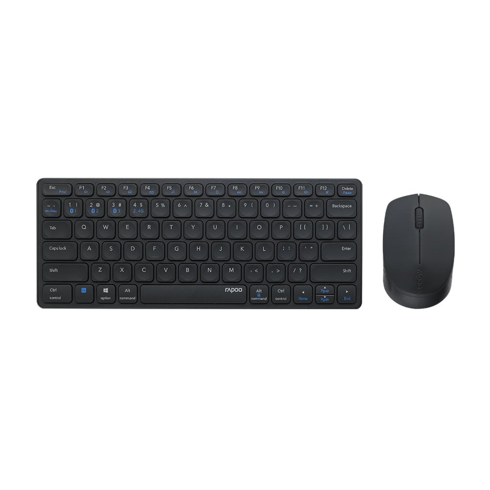 WIRELESS KEYBOARD & MOUSE (คีย์บอร์ดและเมาส์ไร้สาย) RAPOO WIRELESS 9050M GRAY
