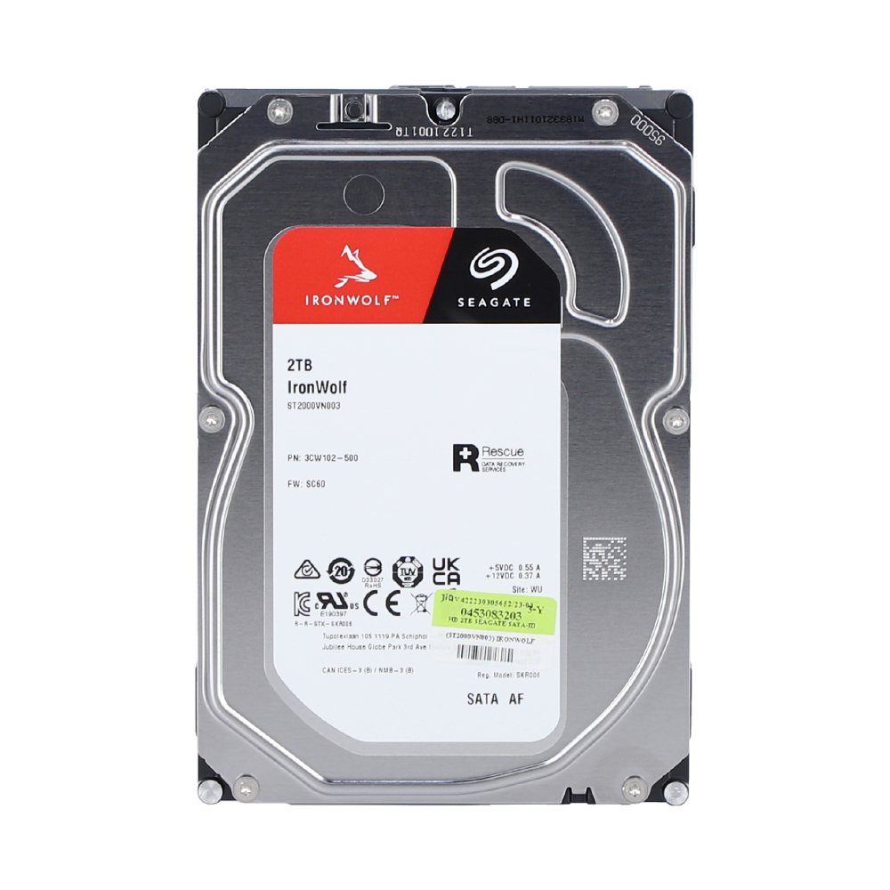 2 TB 3.5 INCH HDD (ฮาร์ดดิสก์ 3.5 นิ้ว) SEAGATE IRONWOLF - 5400RPM SATA3 (ST2000VN003)