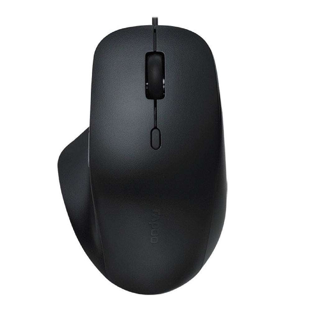 MOUSE (เมาส์) RAPOO N500-BK WIRED OPTICAL (BLACK)
