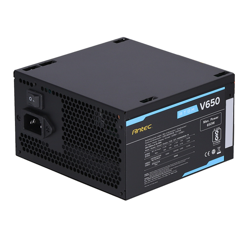 POWER SUPPLY (อุปกรณ์จ่ายไฟ) ANTEC ATOM V650 - 650W BLACK ATX