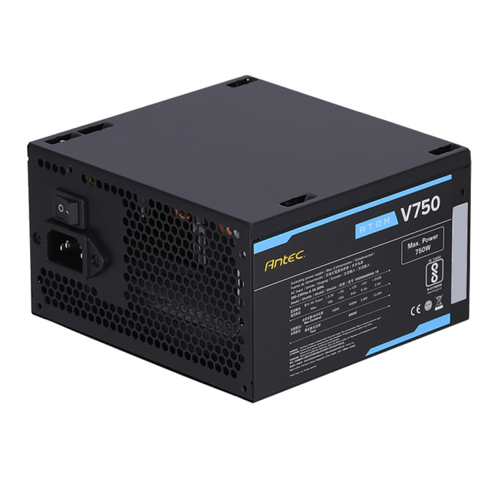 POWER SUPPLY (อุปกรณ์จ่ายไฟ) ANTEC ATOM V750 - 750W (BLACK) (ATX)