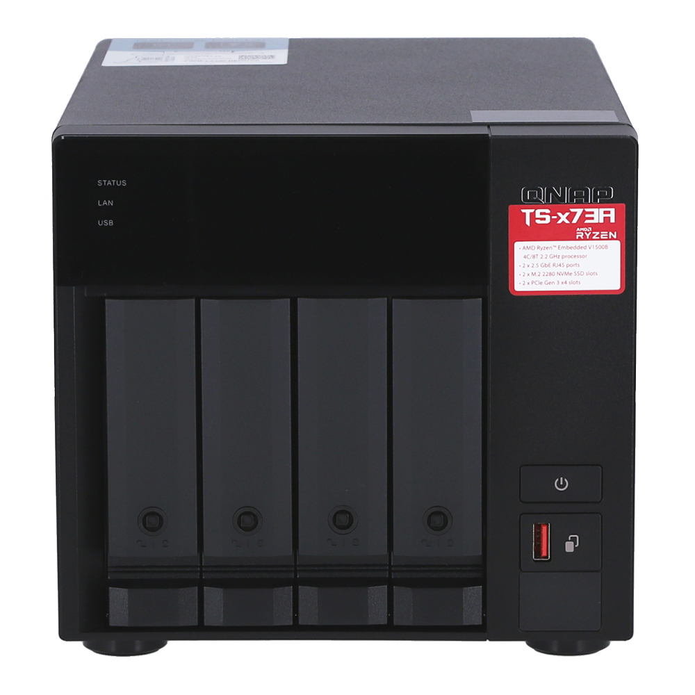 NAS (อุปกรณ์จัดเก็บข้อมูลบนเครือข่าย) QNAP TS-473A-8G (4 BAY - AMD RYZEN EMBEDDED V1500B - 8 GB SODIMM DDR4)