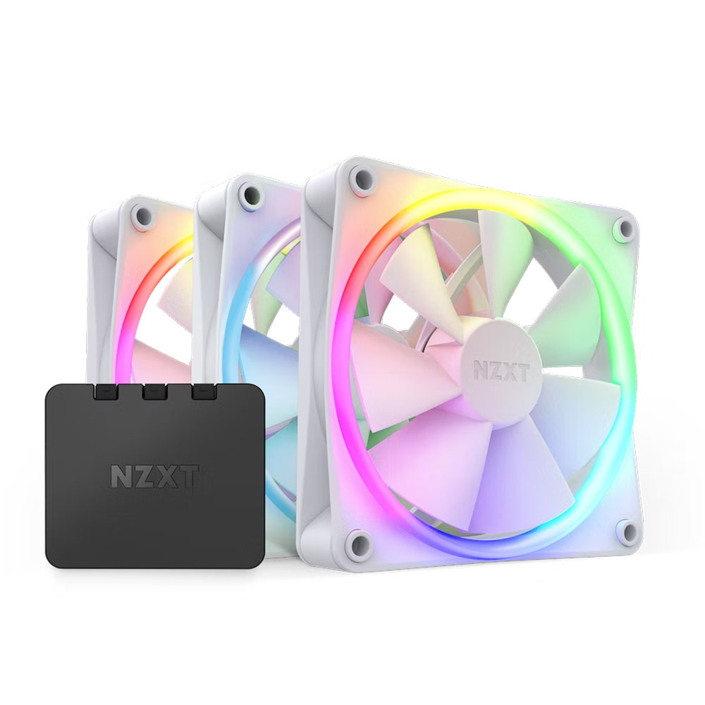 CASE FAN (พัดลมเคส) FAN CASE NZXT F120 MM RGB WHITE TRIPLE PACK (F-R12TF-W1)