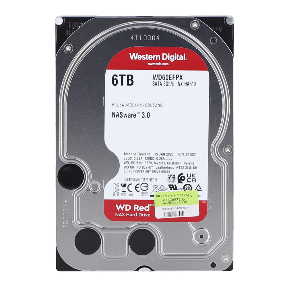 6 TB 3.5 INCH HDD (ฮาร์ดดิสก์ 3.5 นิ้ว) WD RED PLUS - 5400RPM SATA3 (WD60EFPX)