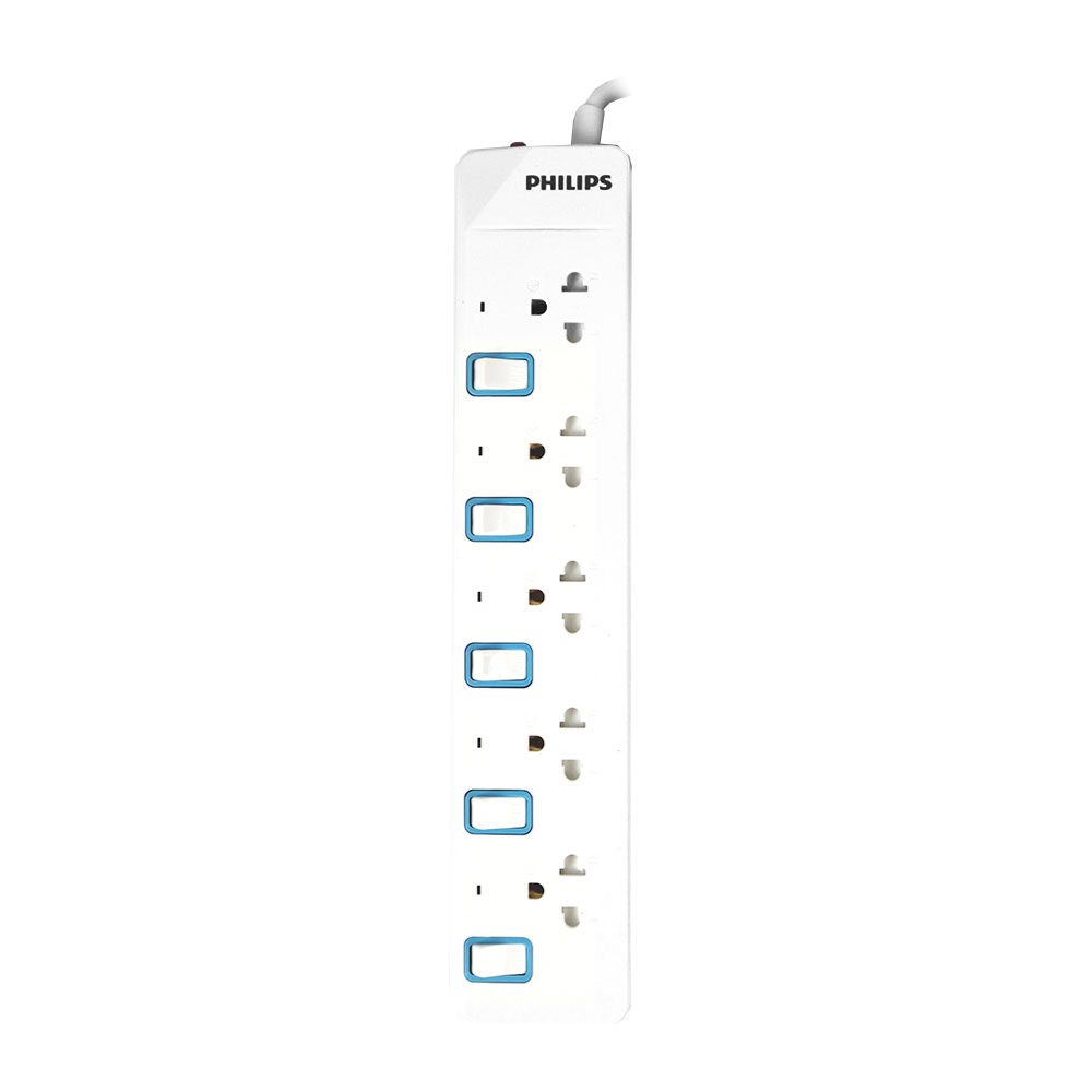 PLUG (ปลั๊กไฟ) PHILIPS 5 SOCKETS 5 SWITCH (CHP3457WB) 3M