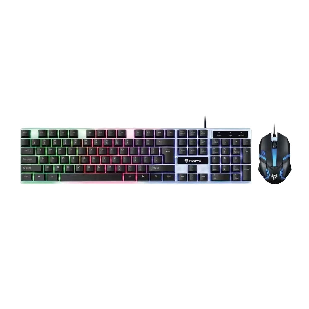 KEYBOARD & MOUSE (คีย์บอร์ดและเมาส์) NUBWO (NKM632) LIGHTING RAINBOW BLACK